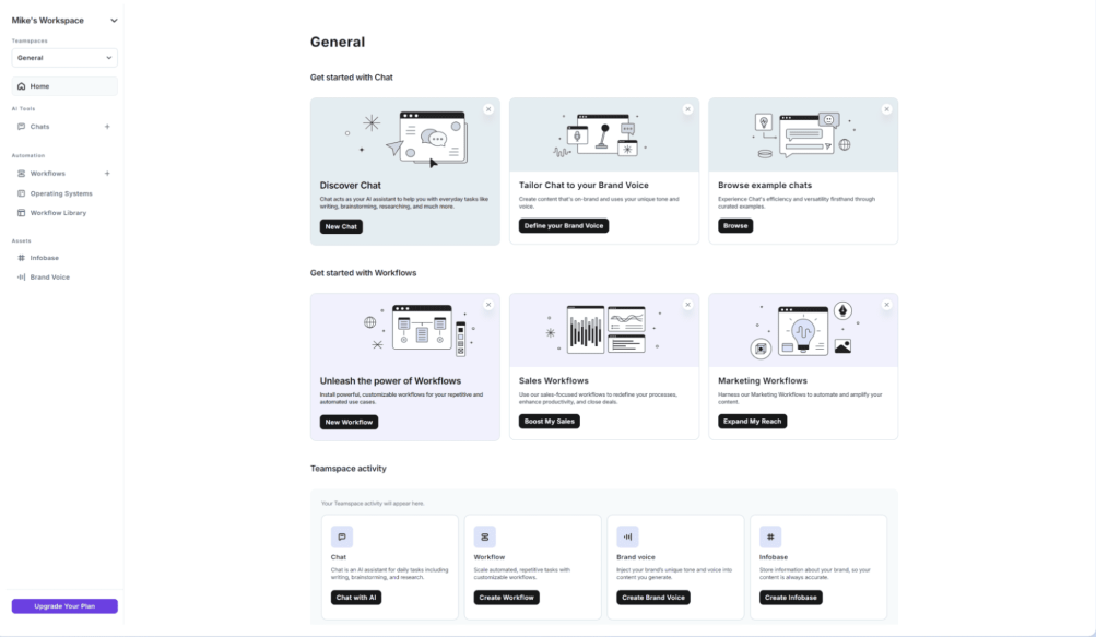 Copy.ai interface